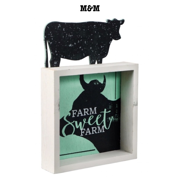 Farm Themed Plaques with Farm Icons Cow - Picture 1 of 2
